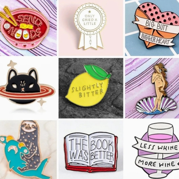 Grumpy Mermaid Wine Cat Pin - Picture 3 of 7